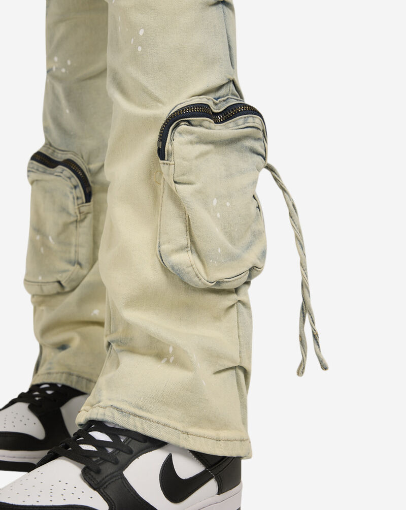 Smoke Rise Cargo High-Rise Stacked Pants AP24105SNZ-OMB Blue 3