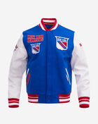 PRO STANDARD New York Rangers Retro Classic Rib Wool Varsity Jacket HNR667255-RYR Blue 1