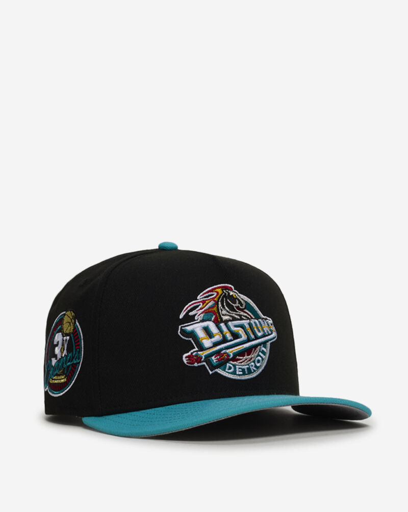 New Era 9Fifty Detroit Pistons Metallic A-Frame Snapback Hat 71104614 Black 1