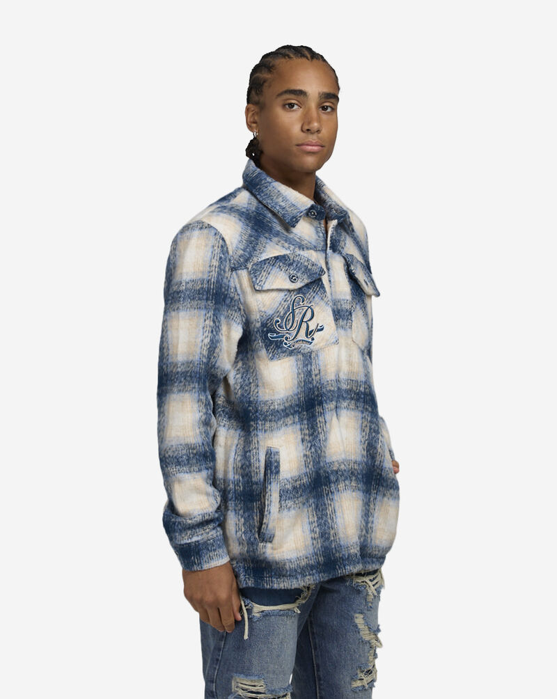 Smoke Rise Mohair Plaid Overshirt WH24698SNZ-BLU Blue 1