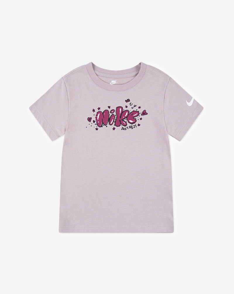 Nike Little Kids' Bubble Font Graphic T-Shirt 36N232-PA1 Purple 1