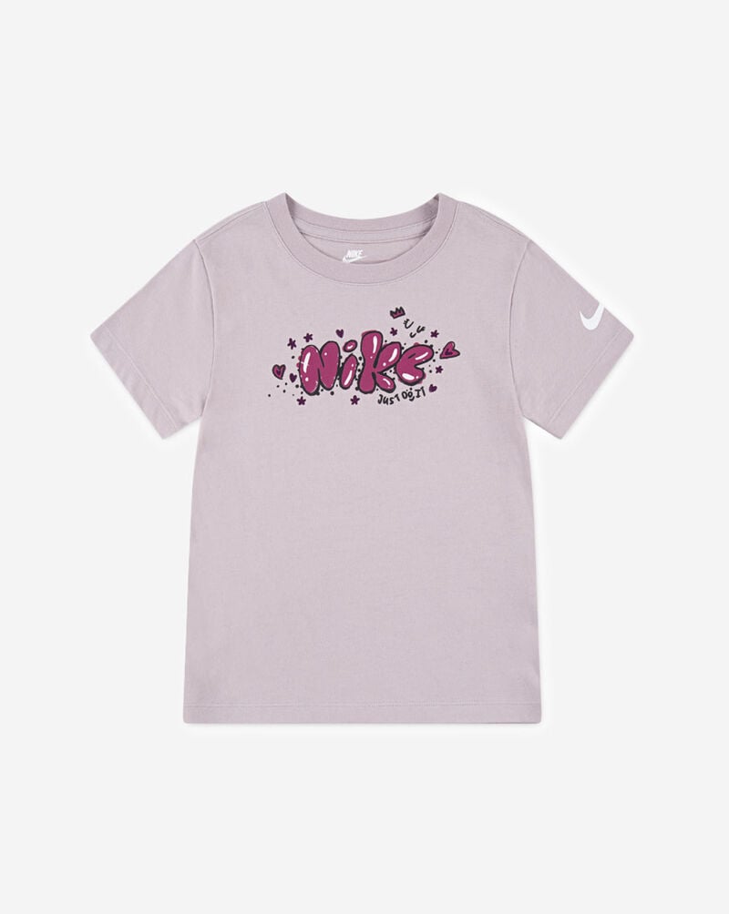 Nike Little Kids' Bubble Font Graphic T-Shirt 36N232-PA1 Purple 1