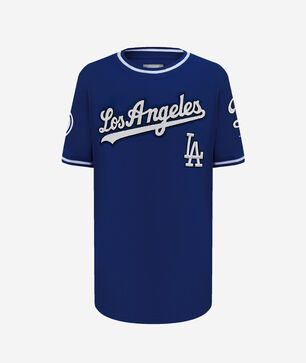 Big Boys' Los Angeles Dodgers Retro Classic Striped Rib Tee
