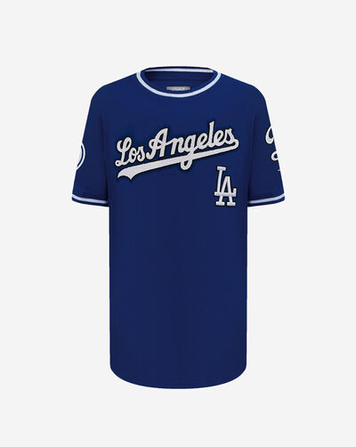 Big Boys' Los Angeles Dodgers Retro Classic Striped Rib Tee