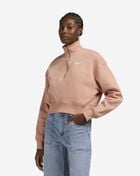 Nike NSW Phoenix Fleece 1/4-Zip Cropped Sweatshirt DQ5767-688 Pink 1