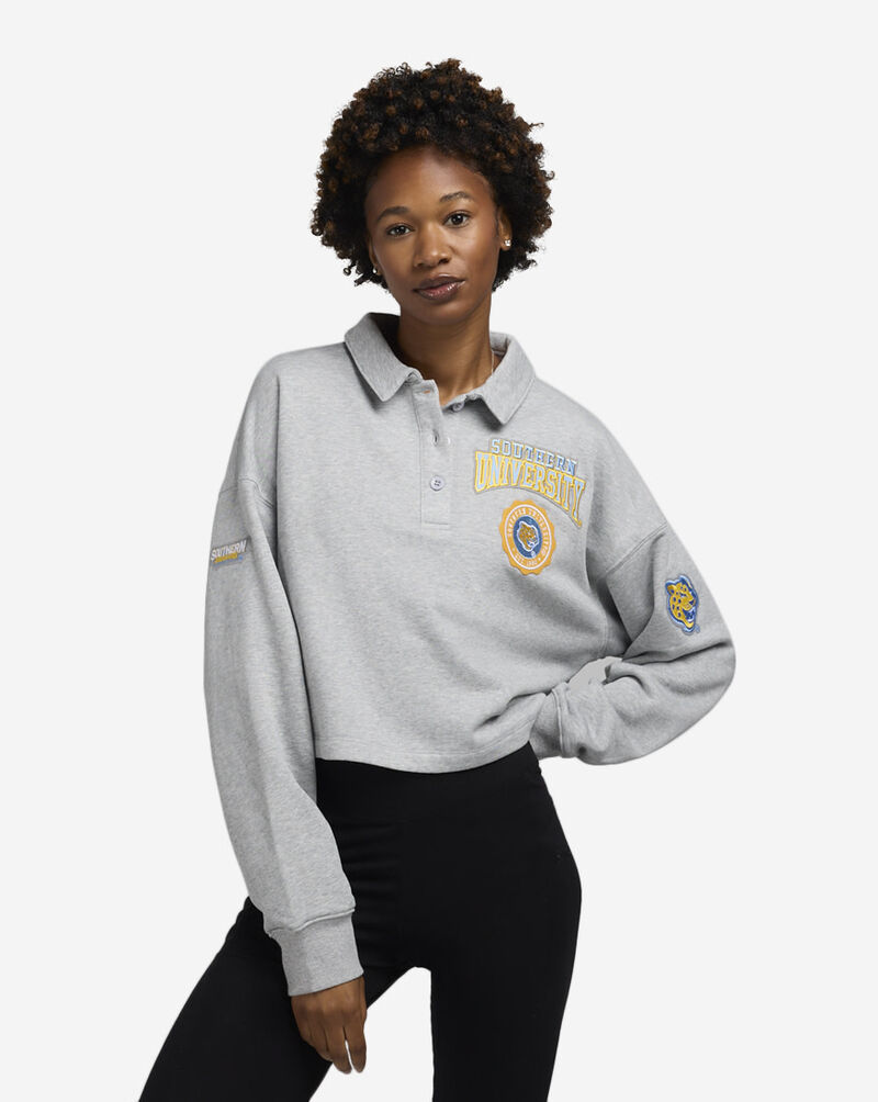 PRO STANDARD Southern University Crest Fleece Polo CSUD71951-HGR Grey 1