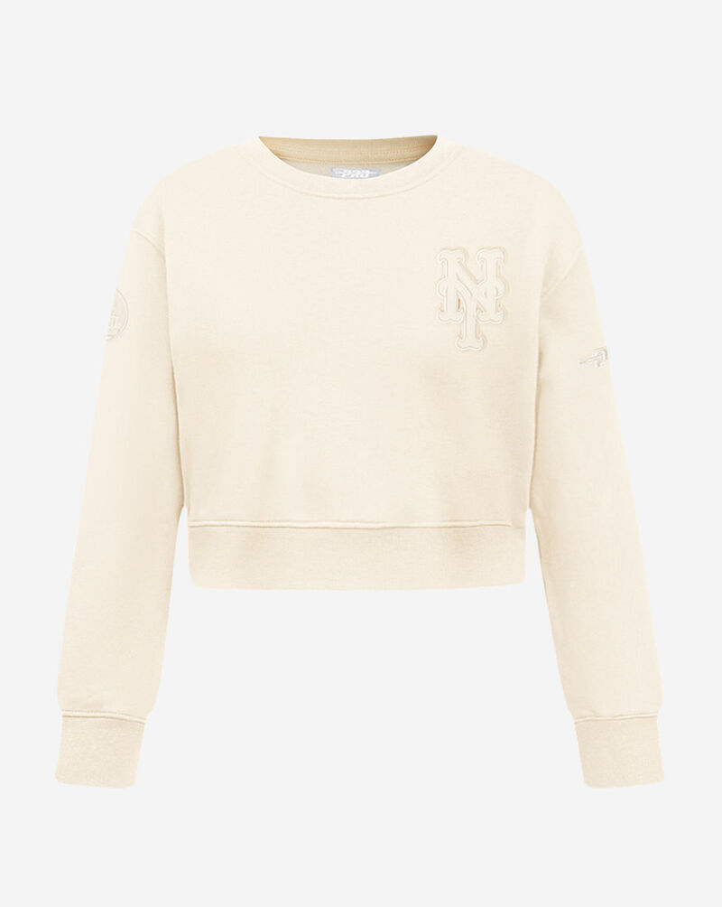 PRO STANDARD Big Girls' New York Mets Neutral Fleece Crewneck LNMBC314951-EGG cream 1