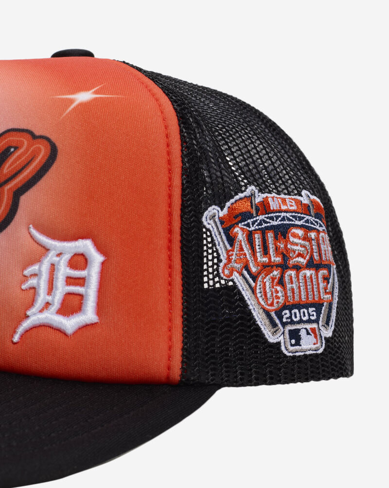 Mitchell  Ness Detroit Tigers Trucker Air Brush Adjustable Hat HT14503-DTIORBK Orange 2