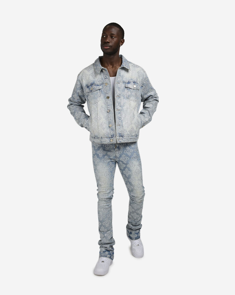 Guapi Embellished Denim Jacket EMB-DNM-JKT-AQUA Blue 4