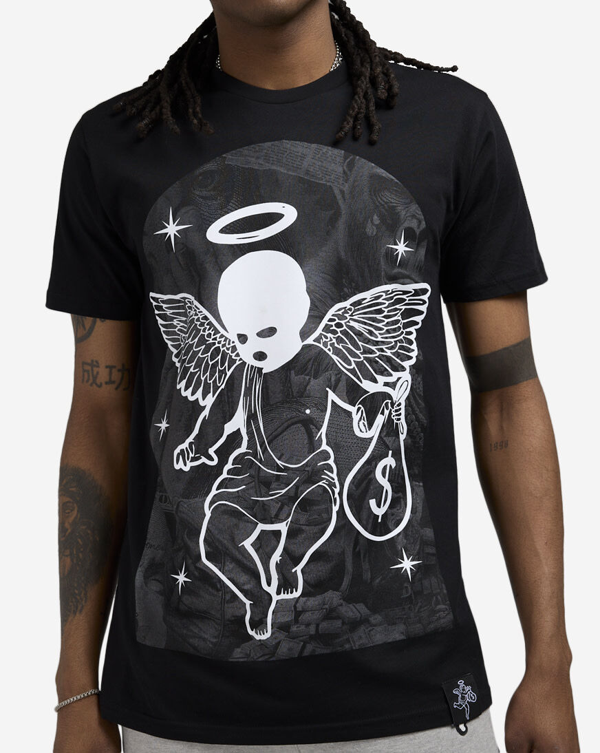 Shop Hasta Muerte Collage Angel Arch Tee HMDEC023-BLK black