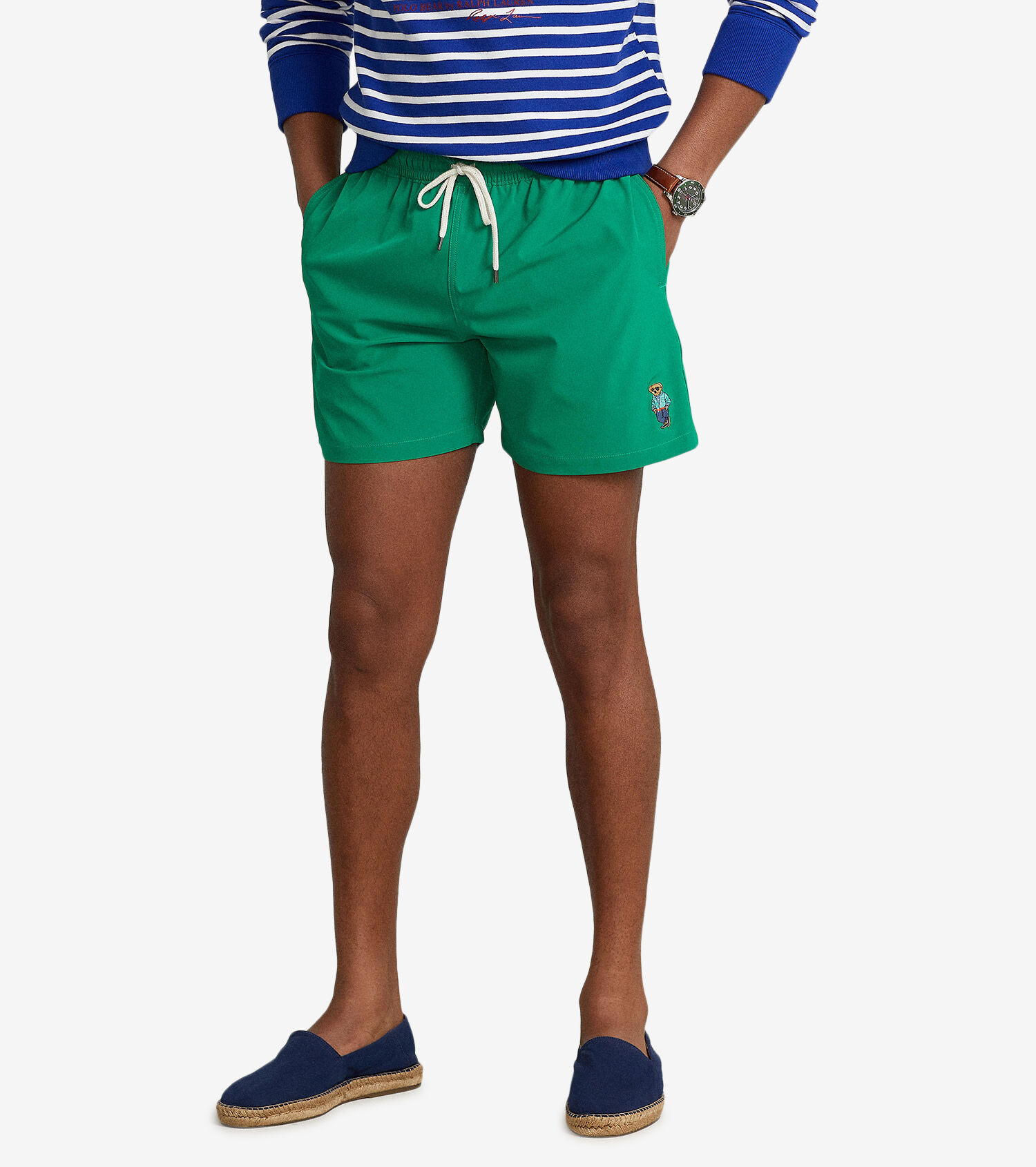 Shop Polo Ralph Lauren Traveler Swim Shorts 710865367002-GRN