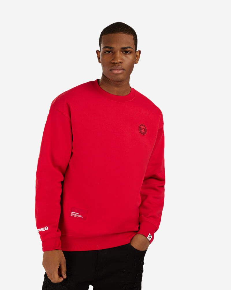 Shop AAPE Solid Fleece Crew Neck AAPSWMA306XXLRDX red | SNIPES USA