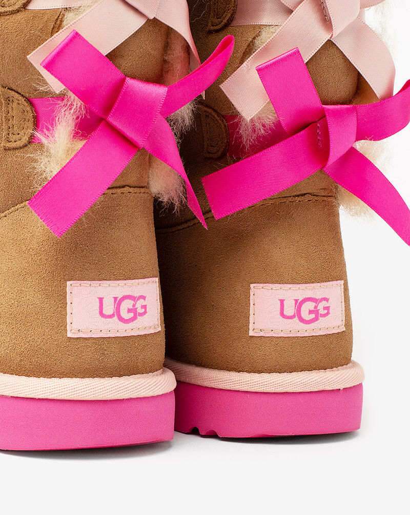 Bailey Bow Uggs Brown And Pink Shop UGG Grade School Bailey Bow II