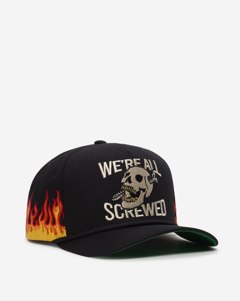 Field Grade Were All Screwed Flame Twill Trucker  1005171 Black 1