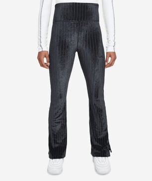 Girls' High-Waisted Flared Ribbed Leggings