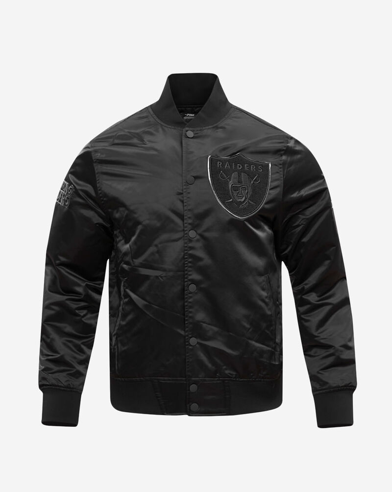 PRO STANDARD Las Vegas Raiders Triple Black Satin Jacket FOR6410191-BLK Black 1