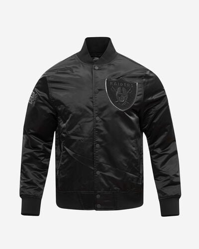 Las Vegas Raiders Triple Black Satin Jacket
