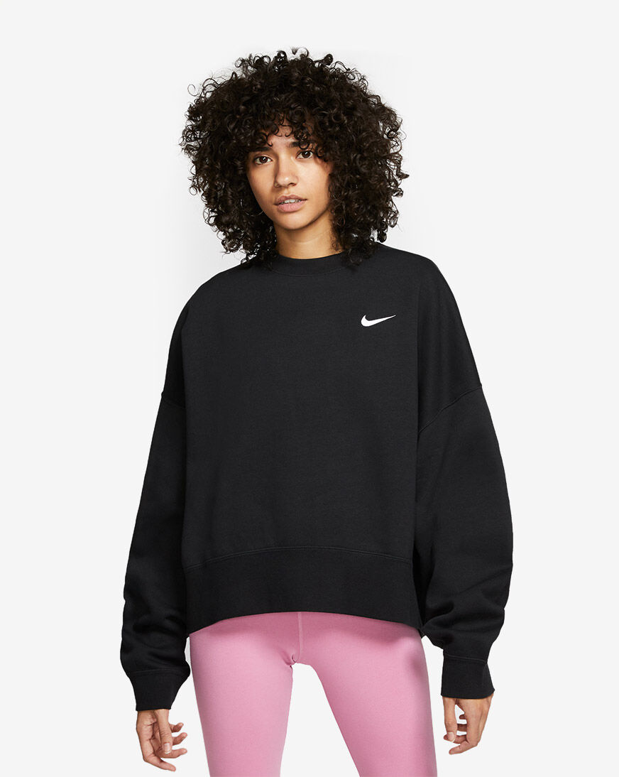 women's nike black crew neck sweatshirt