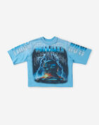 First Row Kids' 3/4 Sleeve Skull Terry Rhinestone Tee FRBM1047 Blue 1