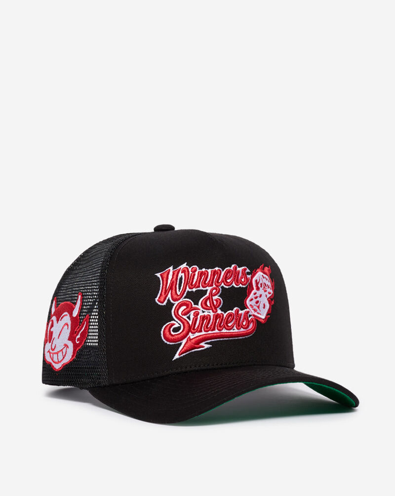 Field Grade Winners And Sinners Mesh Back Trucker Hat 1006543 Black 1