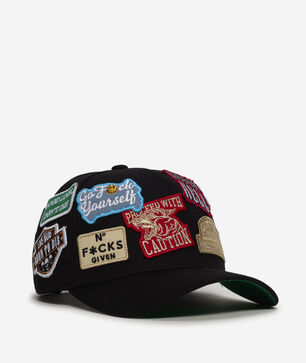 Patchwork Logo Wool Trucker Hat