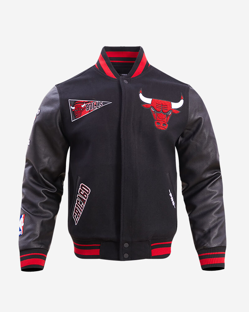 PRO STANDARD Chicago Bulls Retro Classic Rib Wool Varsity Jacket  BCB656015-BRK Black 1