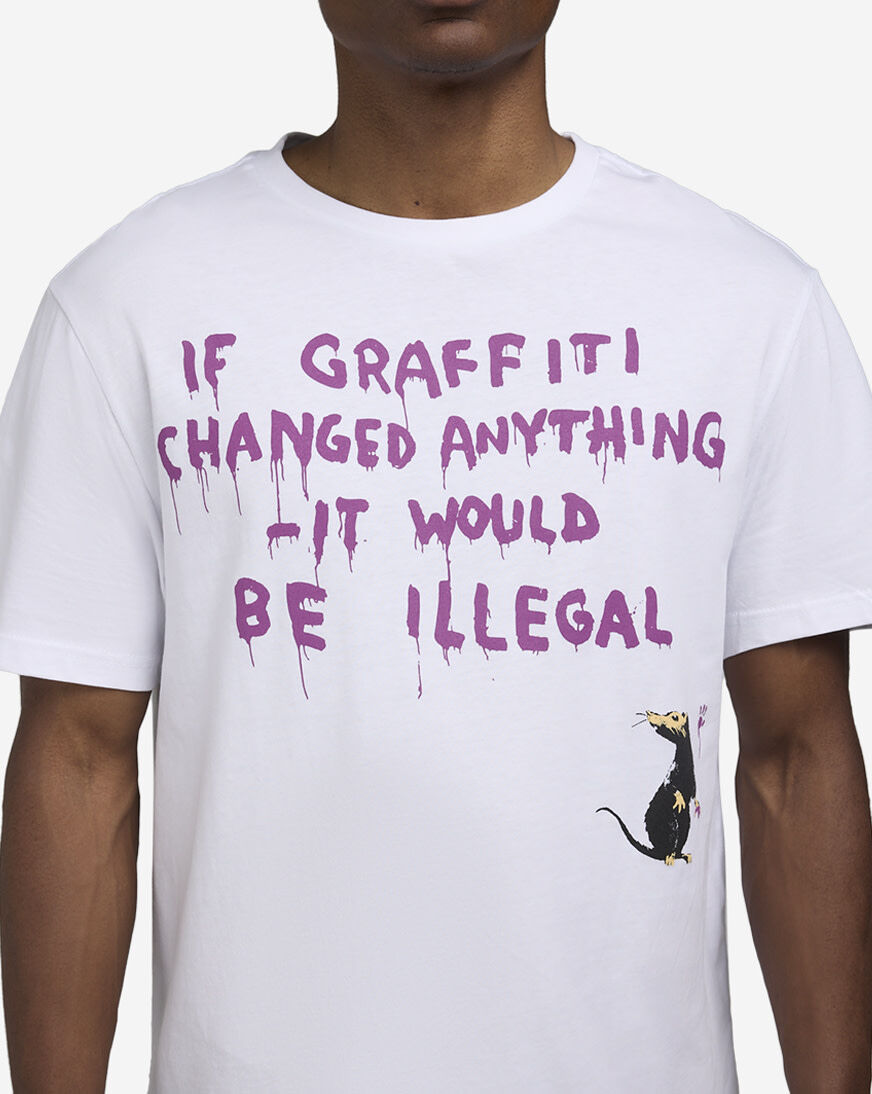 Shop Urban Classics Graffiti Illegal Tee MCUS174-US-00220 white