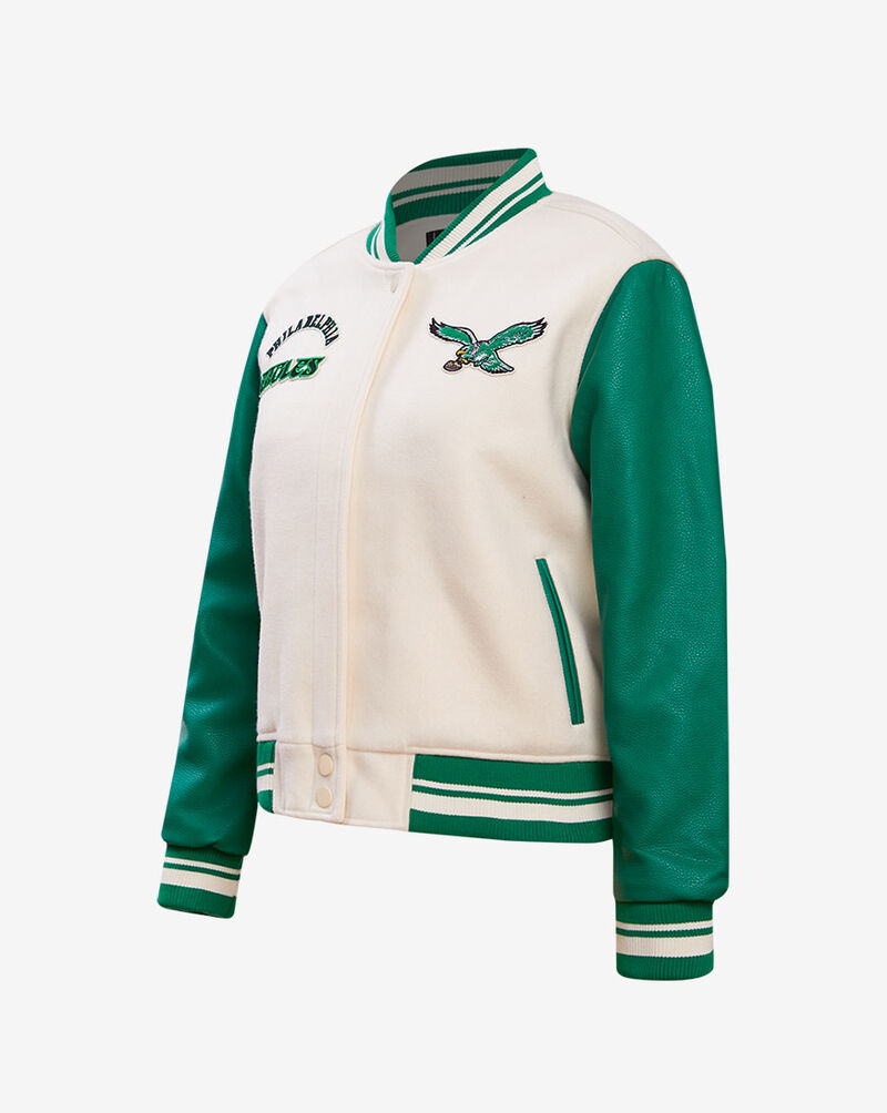 PRO STANDARD Philadelphia Eagles Retro Classic Rib Wool Varsity Jacket FPEH44149-EKG cream 4