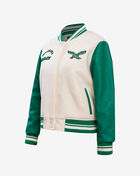 PRO STANDARD Philadelphia Eagles Retro Classic Rib Wool Varsity Jacket FPEH44149-EKG cream 4