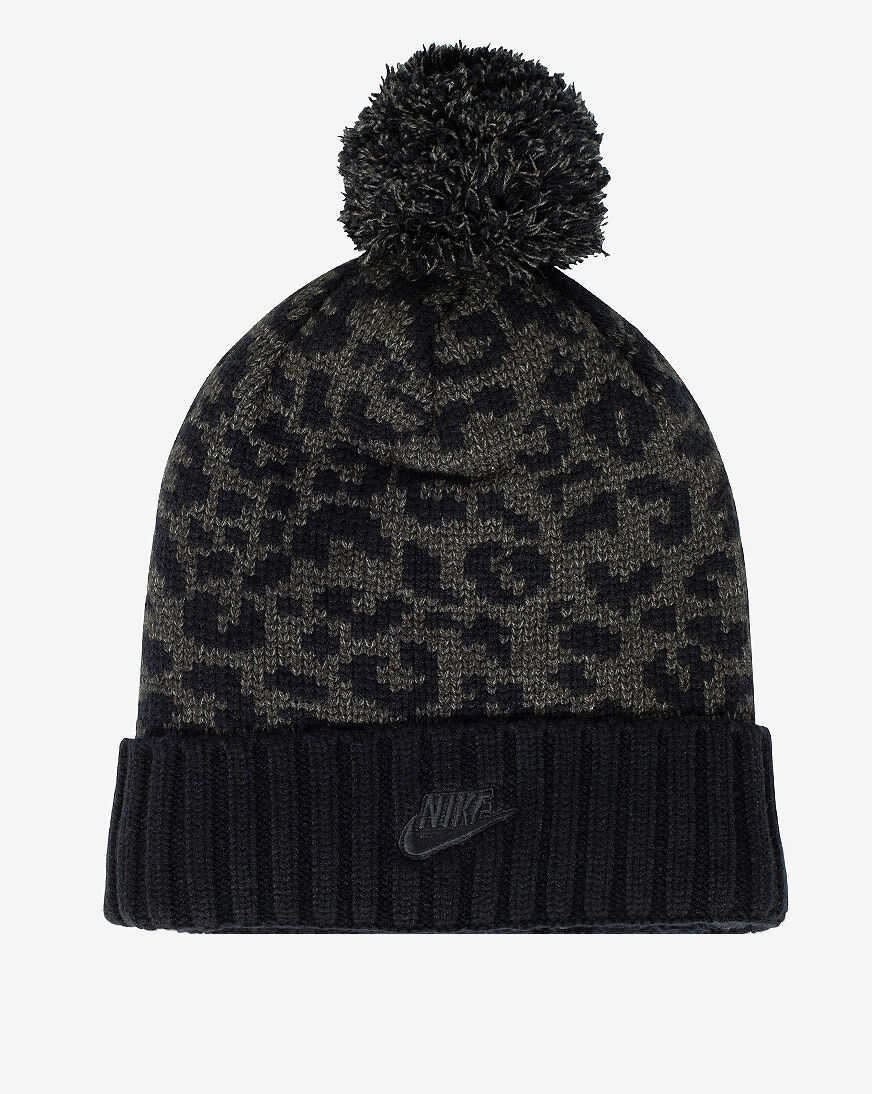 Nike NSW Leopard Cuffed Pom Beanie 