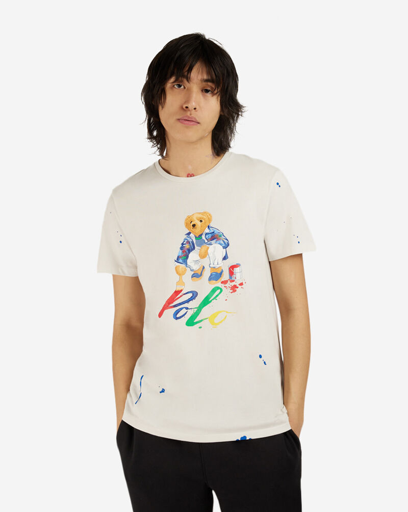 Shop Polo Ralph Lauren Paint Splatter Bear Tee 710926548001-WHT  