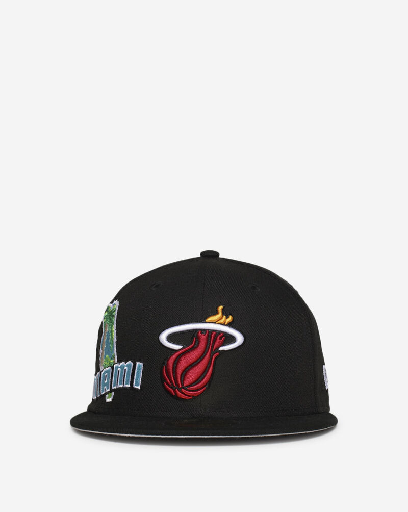 Shop New Era 59Fifty Miami Heat Stateview Fitted Hat 60296549 black