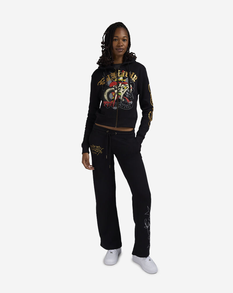 Ed Hardy Heart Snake Fleece Hoodie EHW1502-2 Black 4