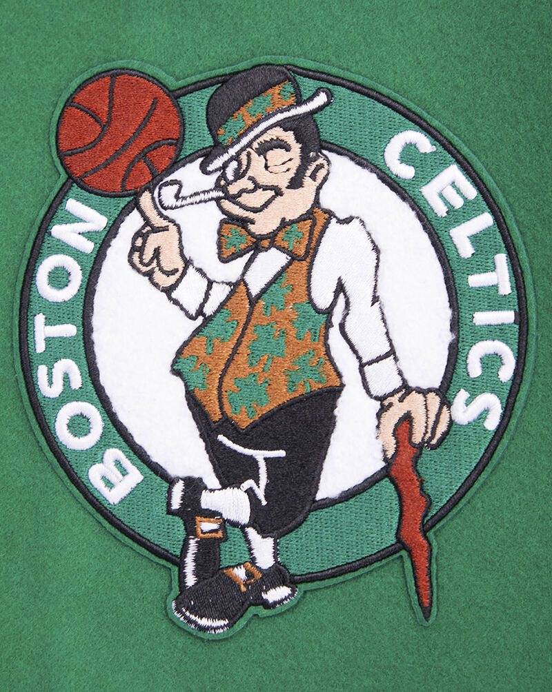 PRO STANDARD Boston Celtics Retro Classic Rib Wool Varsity Jacket BBCH515508-KWH Green 2