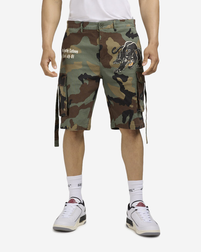 Ed Hardy Panther Twill Short EHMC8000-1-CAM Camo 1
