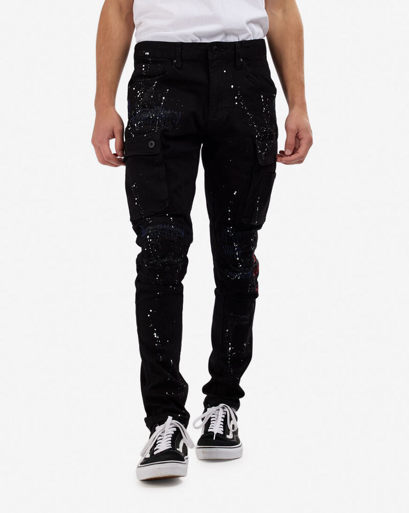 Shop Smoke Rise Graphic Twill Pants JP21132RBLK black SNIPES USA