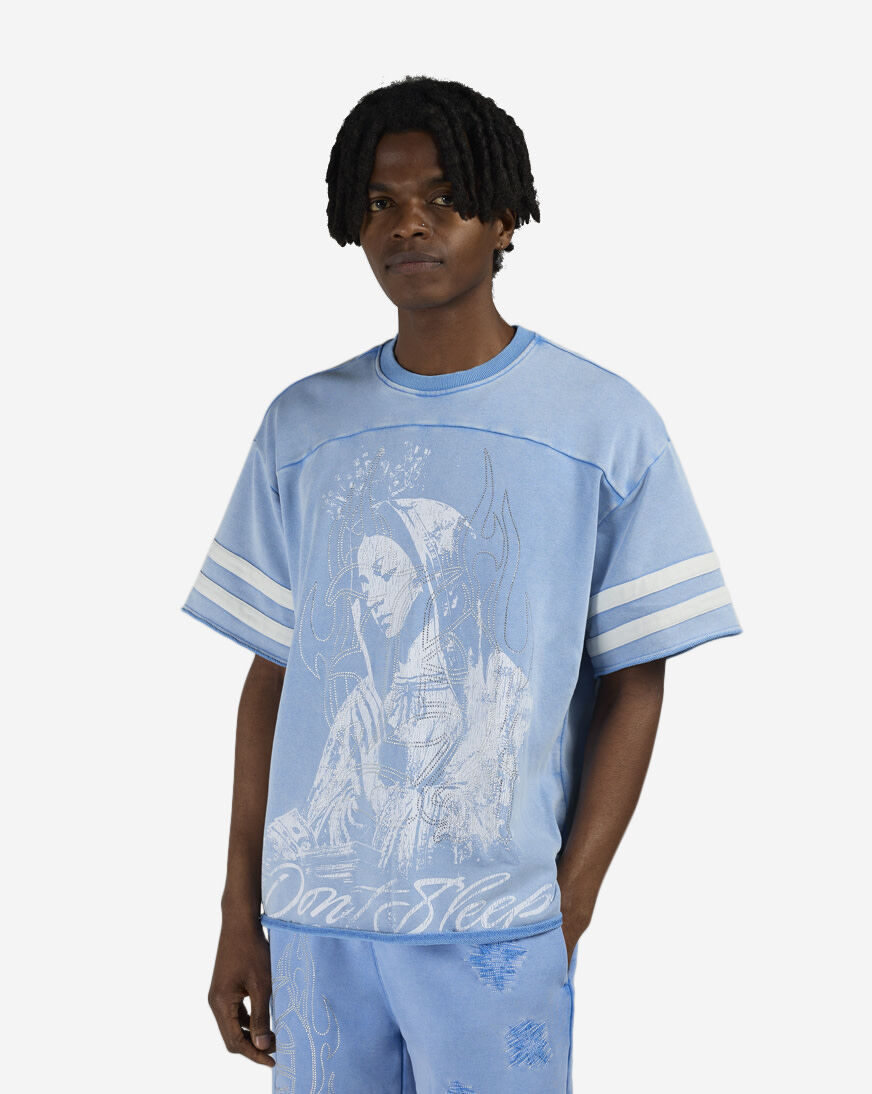 Shop Hasta Muerte Hasta Dont Sleep Tee HM-DNTSLEEPTEEBLU blue