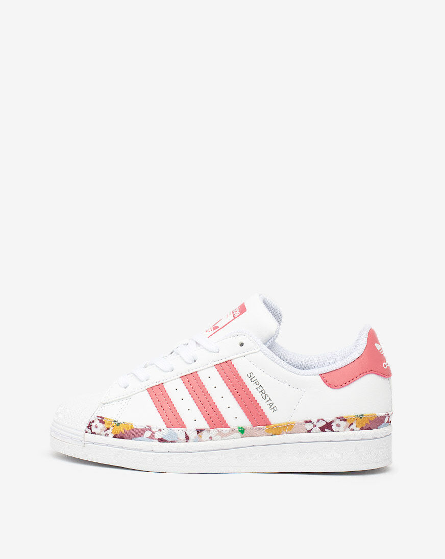 adidas originals white superstar floral trim