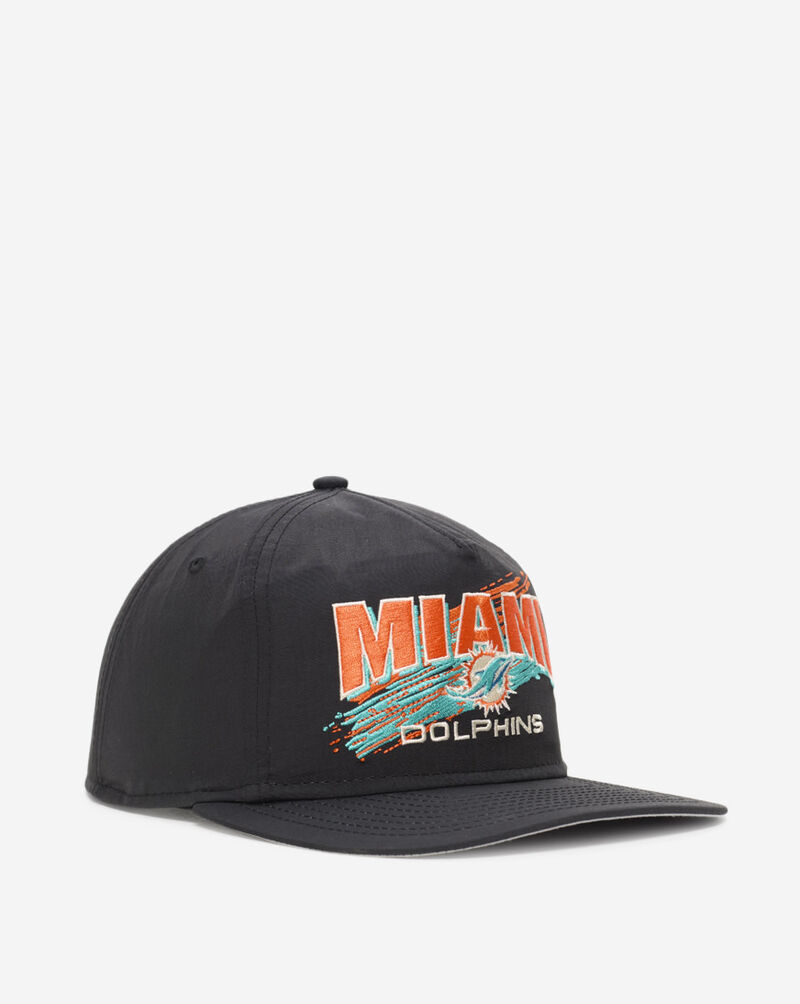 New Era 9Fifty Miami Dolphins Nylon Golfer Snapback Hat 60586747 Black 1