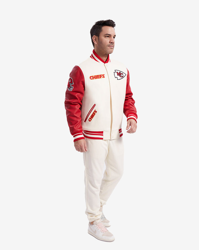 PRO STANDARD Kansas City Chiefs Retro Classics Rib Wool Varsity Jacket FKC6410365-ERD cream 5