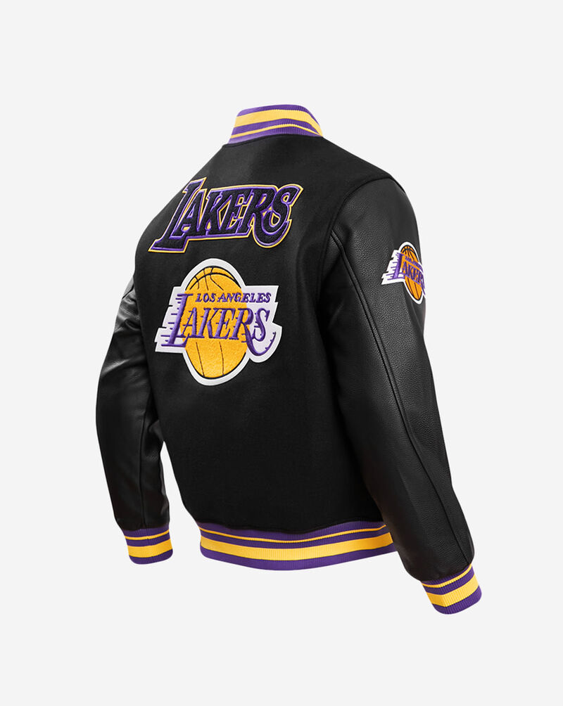 PRO STANDARD Los Angeles Lakers Retro Classic Rib Wool Varsity Jacket BLL656005-BKY Black 3
