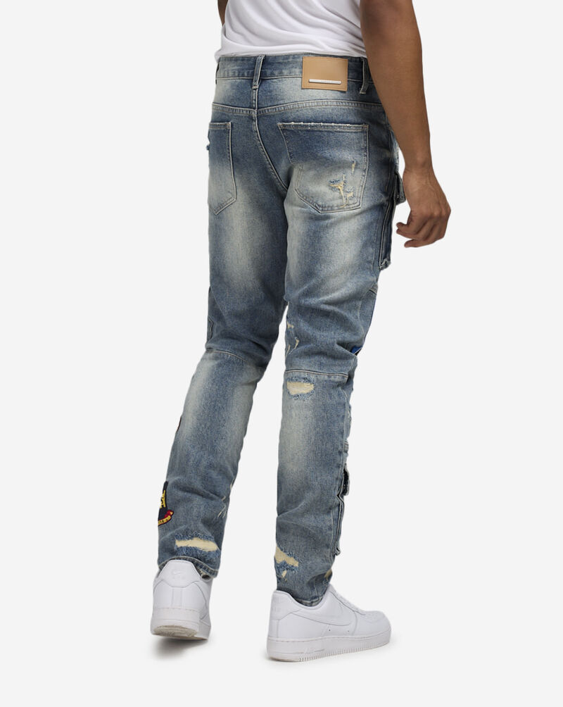First Row Denim Patch Jeans FRD3119S-BLU Blue 2