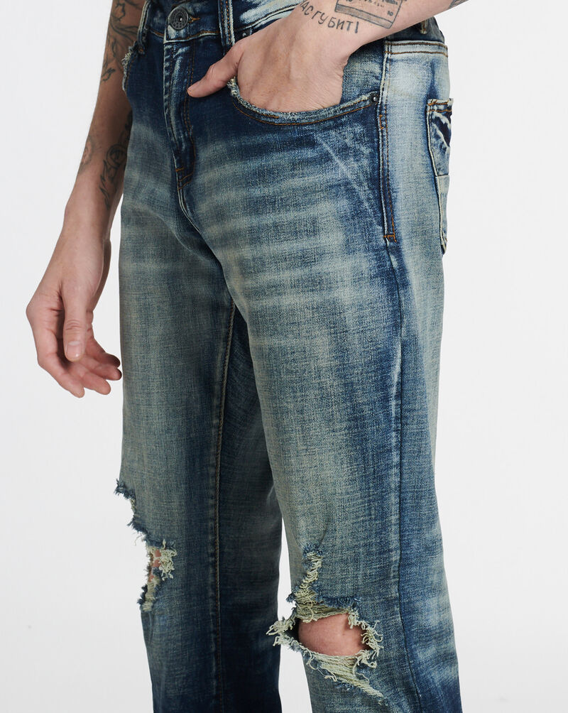Shop Decibel Ripped Knee Jeans DECWB355DIN blue SNIPES USA