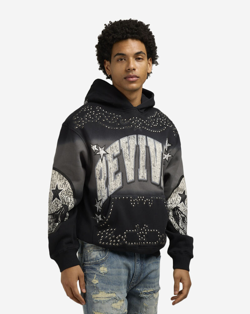 Smoke Rise Revival Oversized Fleece Hoodie FO25158SNZ-BLK Black 1
