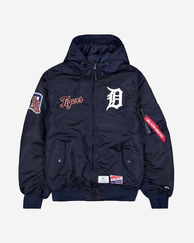 Alpha Industries Historic L-2B Detroit Tigers Hooded Bomber Jacket Alpha Industries Historic L-2B Detroit Tigers Hooded Bomber Jacket
