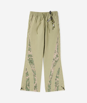Wide Leg Mesh Insert Woven Track Pants