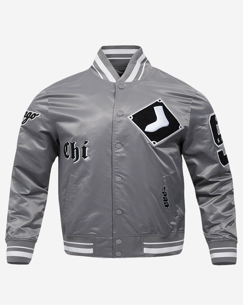 PRO STANDARD Chicago White Sox Old English Rib Satin Jacket LCW633533-GRY Grey 1