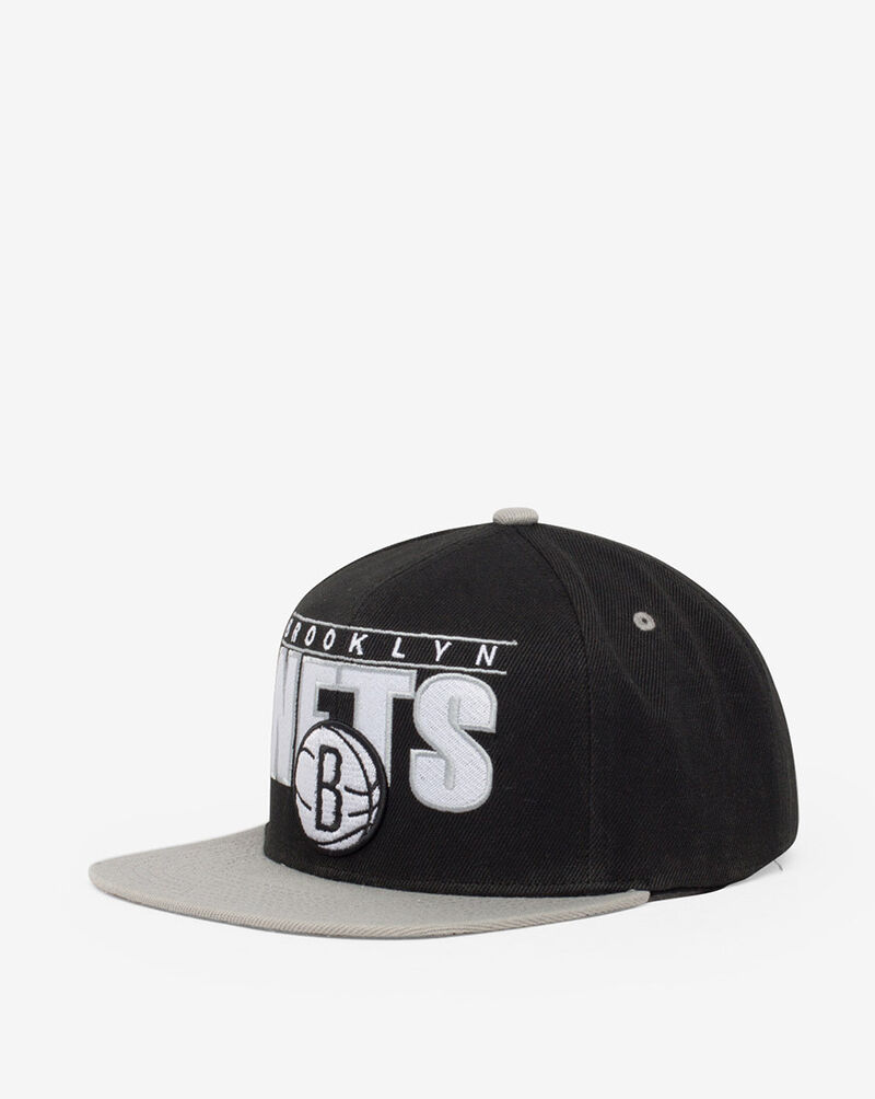 Mitchell & Ness Brooklyn Nets Billboard Classic Snapback Hat 6HSSDX19016-BNEBKGY Black 3