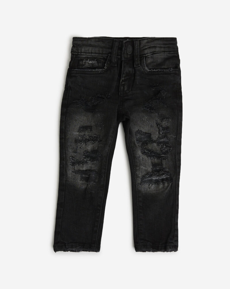 Jordan Craig Pre-School Rip and Repair Straight Jeans (2-7) JS1095KJ-IND Black 1