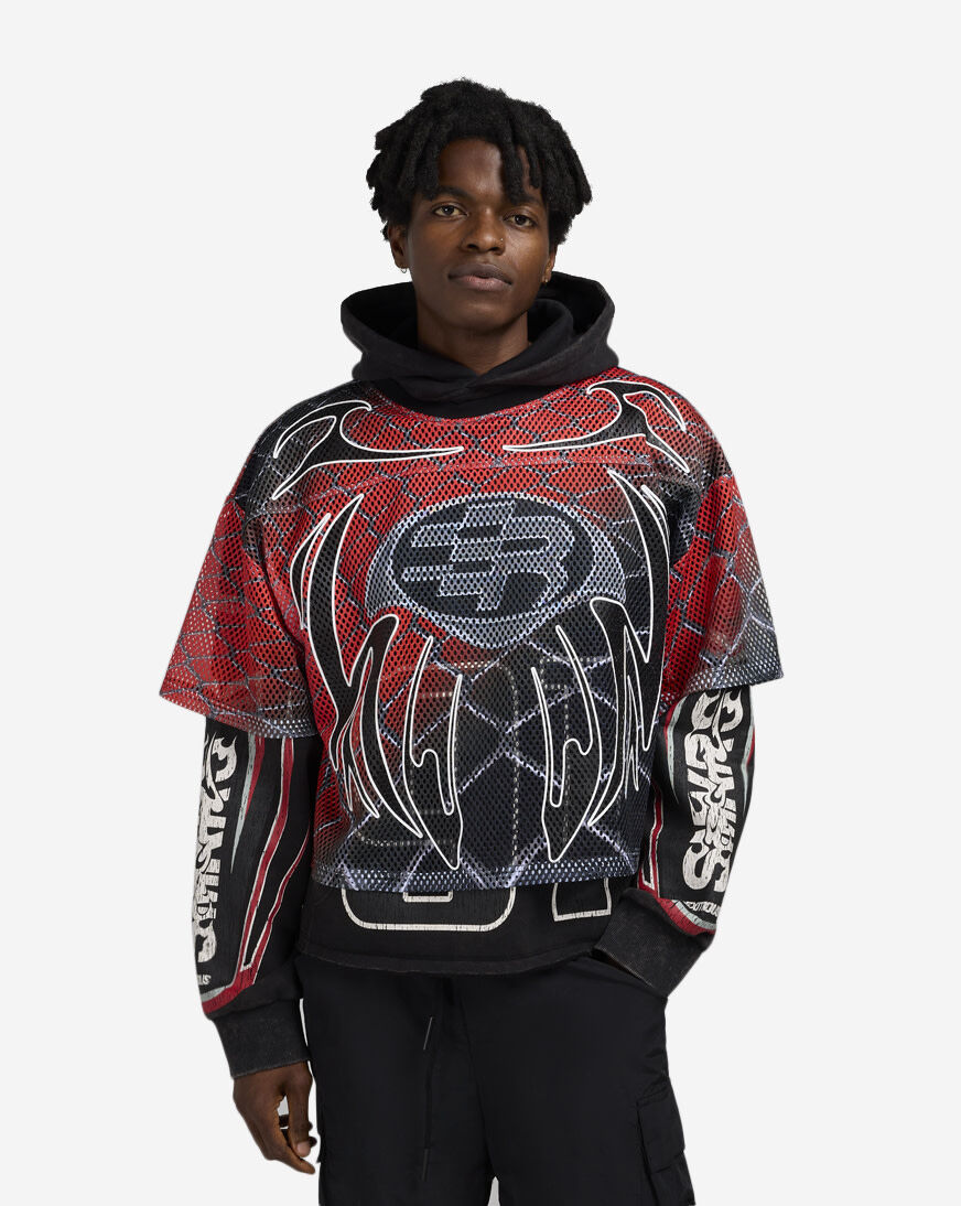 Shop Smoke Rise Field Fleece 2 Hoodie FO25559SN-RED red | SNIPES USA